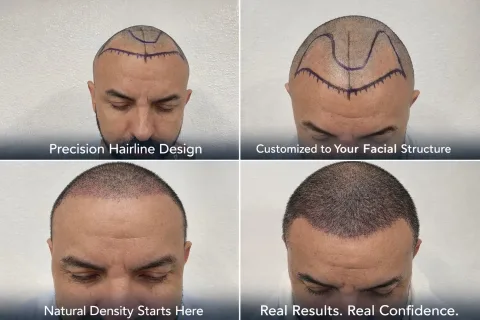 Hairline Design Process hair transplant result in Miami